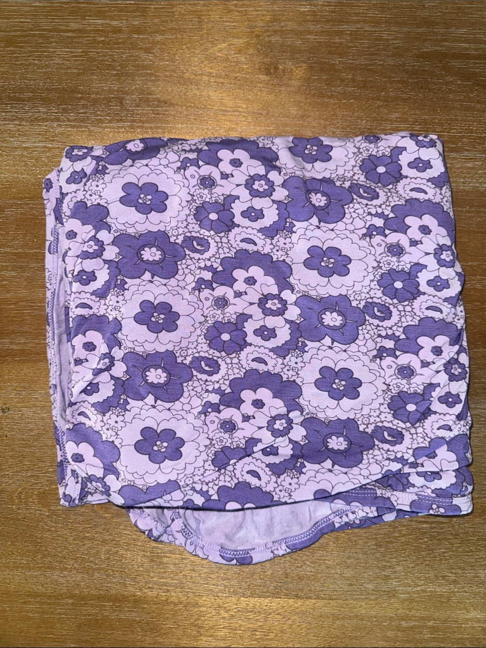 Kate Quinn 60s Purple mod floral swaddle blanket